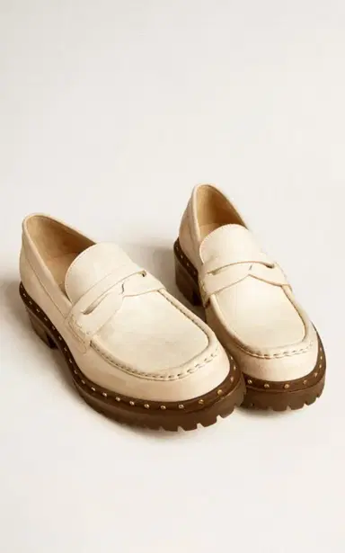 Golden Goose Jerry Rock Studded Distressed Leather Loafers | Thumbnail 3