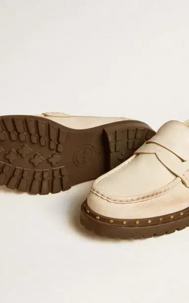 Golden Goose Jerry Rock Studded Distressed Leather Loafers | Thumbnail 5