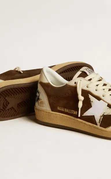 Golden Goose Ballstar Flocked-Detailed Suede Sneakers | Thumbnail 5