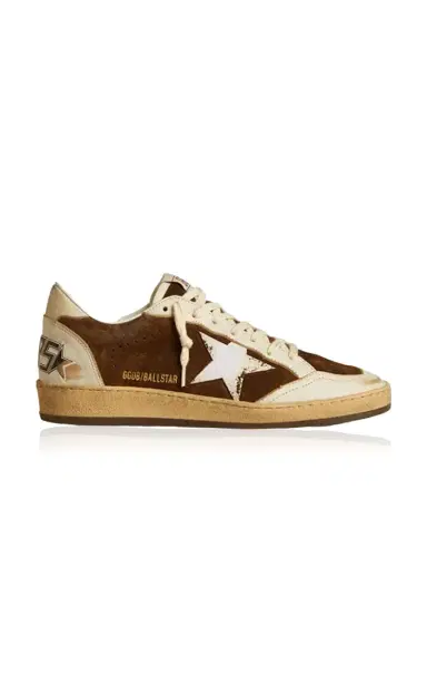 Golden Goose Ballstar Flocked-Detailed Suede Sneakers | Thumbnail 6