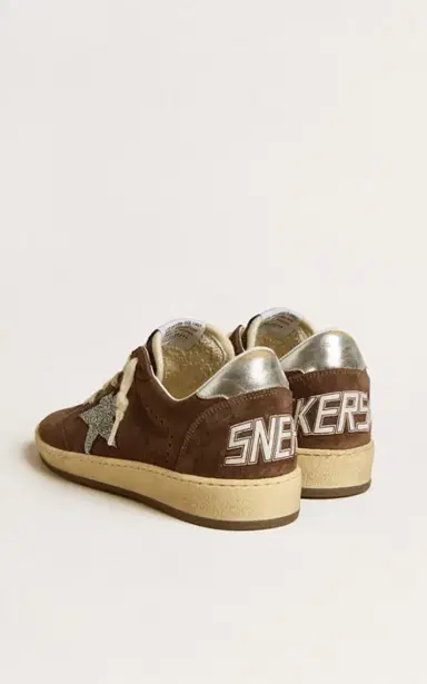 Golden Goose Ballstar Glitter-Embellished Suede Sneakers | Thumbnail 4