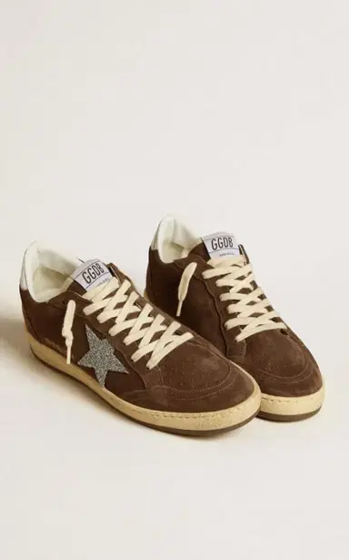 Golden Goose Ballstar Glitter-Embellished Suede Sneakers | Thumbnail 7