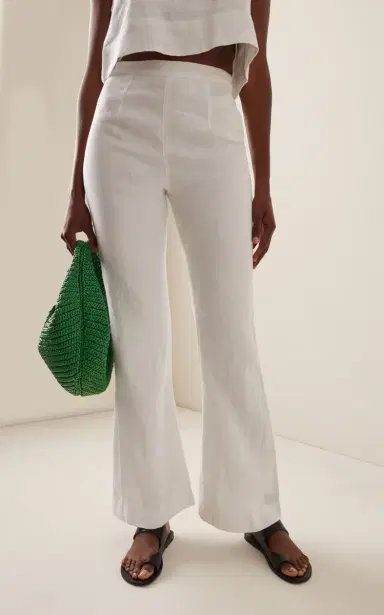 Posse Exclusive Tia High-Waisted Linen Flared-Leg Pants | Thumbnail 3 Posse Exclusive Tia High-Waisted Linen Flared-Leg Pants | Thumbnail 3