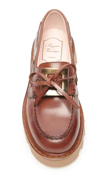 Roger Vivier Viv Rangers Leather Boat Shoes | Thumbnail 3