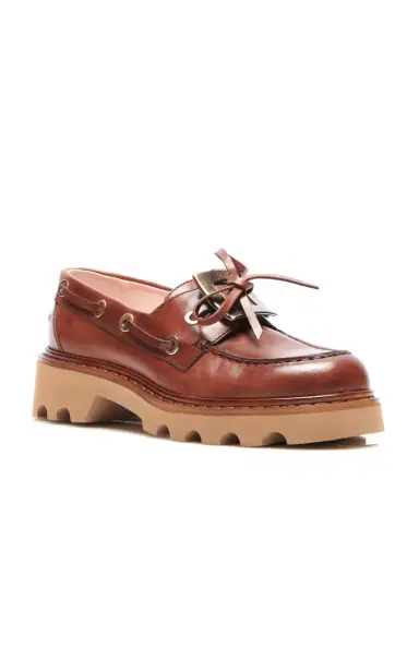 Roger Vivier Viv Rangers Leather Boat Shoes | Thumbnail 4