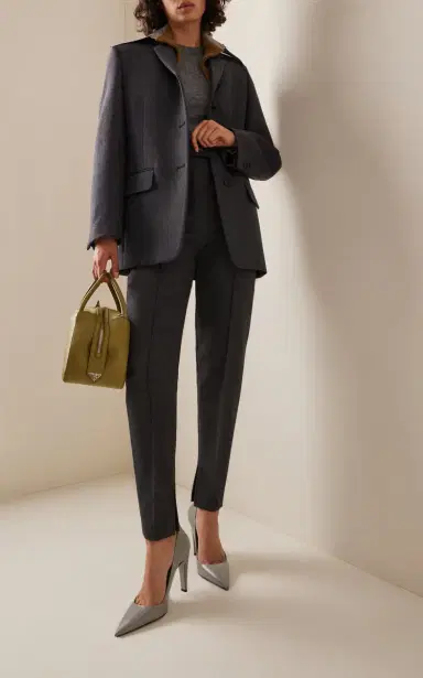 Prada Collared Gabardine Jacket | Thumbnail 2 Prada Collared Gabardine Jacket | Thumbnail 2