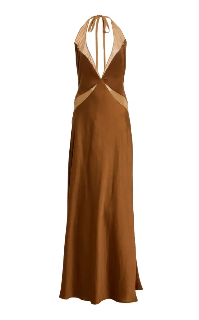 Devora Satin Maxi Halter Dress