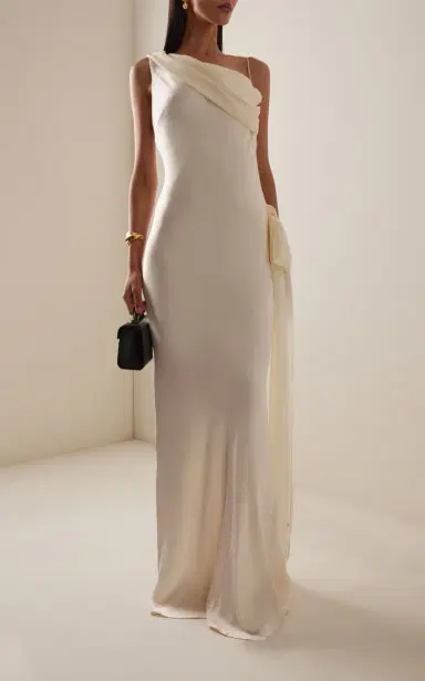 Arcina Ori Helena Chiffon-Detailed Satin Gown | Thumbnail 2