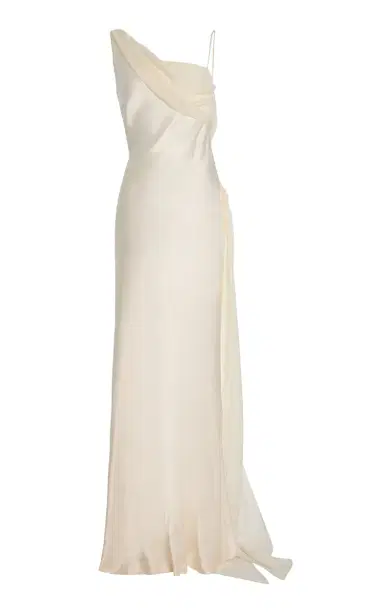 Arcina Ori Helena Chiffon-Detailed Satin Gown | Thumbnail 6