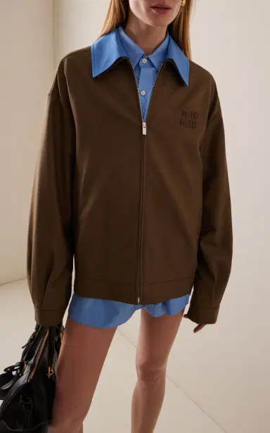 Miu Miu Collared Wool-Gabardine Jacket | Thumbnail 2 Miu Miu Collared Wool-Gabardine Jacket | Thumbnail 2