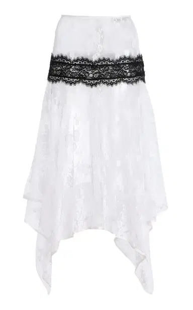 Rodarte Asymmetric Cotton-Blend Lace Midi Skirt | Thumbnail 6