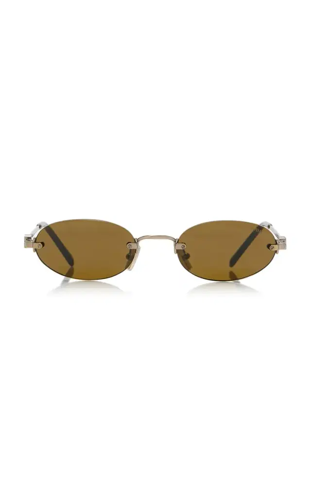 Miu Miu Round-Frame Metal Sunglasses