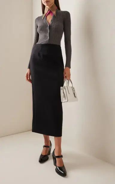 Prada Collared Knit Silk Cashmere Cardigan | Thumbnail 7