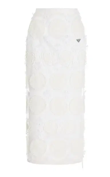 Prada Duchesse Embroidered Silk Midi Skirt | Thumbnail 1 Prada Duchesse Embroidered Silk Midi Skirt | Thumbnail 1