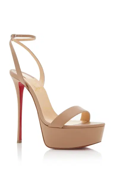 Christian Louboutin Loubi Queen Alta 150mm Leather Platform Sandals | Thumbnail 5