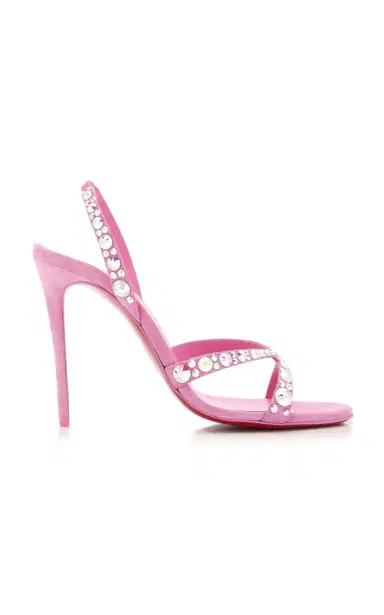 Christian Louboutin Emilie 100mm Embellished Suede Sandals | Thumbnail 1