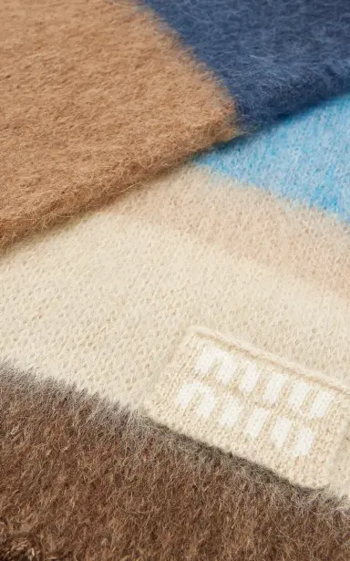 Miu Miu Mohair Striped Scarf | Thumbnail 3 Miu Miu Mohair Striped Scarf | Thumbnail 3