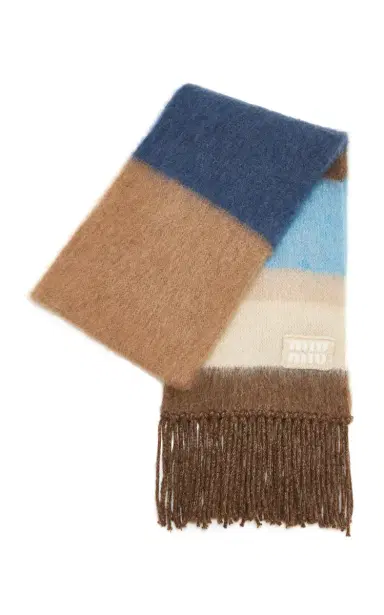 Miu Miu Mohair Striped Scarf | Thumbnail 1 Miu Miu Mohair Striped Scarf | Thumbnail 1