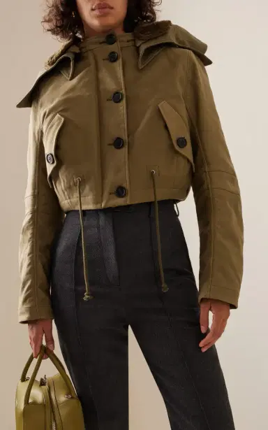 Prada Fleece-Lined Cotton Cropped Jacket | Thumbnail 3