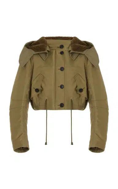 Prada Fleece-Lined Cotton Cropped Jacket | Thumbnail 1