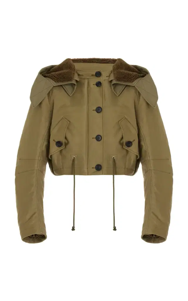 Prada Fleece-Lined Cotton Cropped Jacket