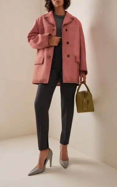 Prada Waxed Suede Coat | Thumbnail 3 Prada Waxed Suede Coat | Thumbnail 3