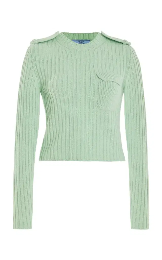 Prada Cropped Knit Cashmere Sweater