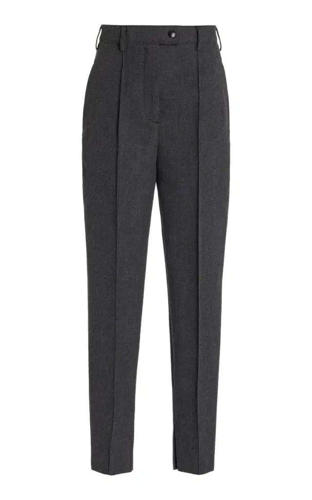 Prada High-Rise Stretch-Natté Wool Slim Pants