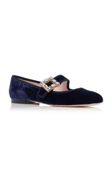 Roger Vivier Tres Vivier Velvet Flats | Thumbnail 6