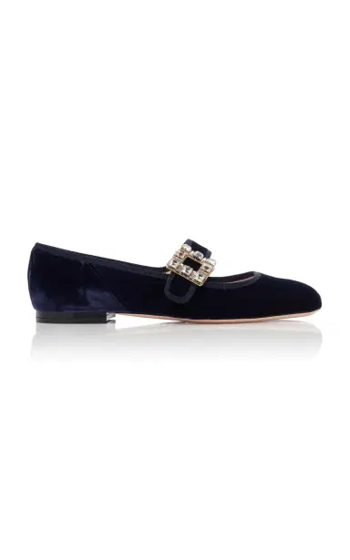Roger Vivier Tres Vivier Velvet Flats | Thumbnail 1