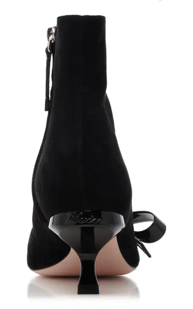 Roger Vivier Virgule Bow-Embellished Suede Ankle Boots | Thumbnail 4 Roger Vivier Virgule Bow-Embellished Suede Ankle Boots | Thumbnail 4