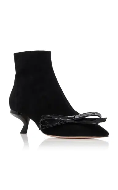 Roger Vivier Virgule Bow-Embellished Suede Ankle Boots | Thumbnail 5 Roger Vivier Virgule Bow-Embellished Suede Ankle Boots | Thumbnail 5