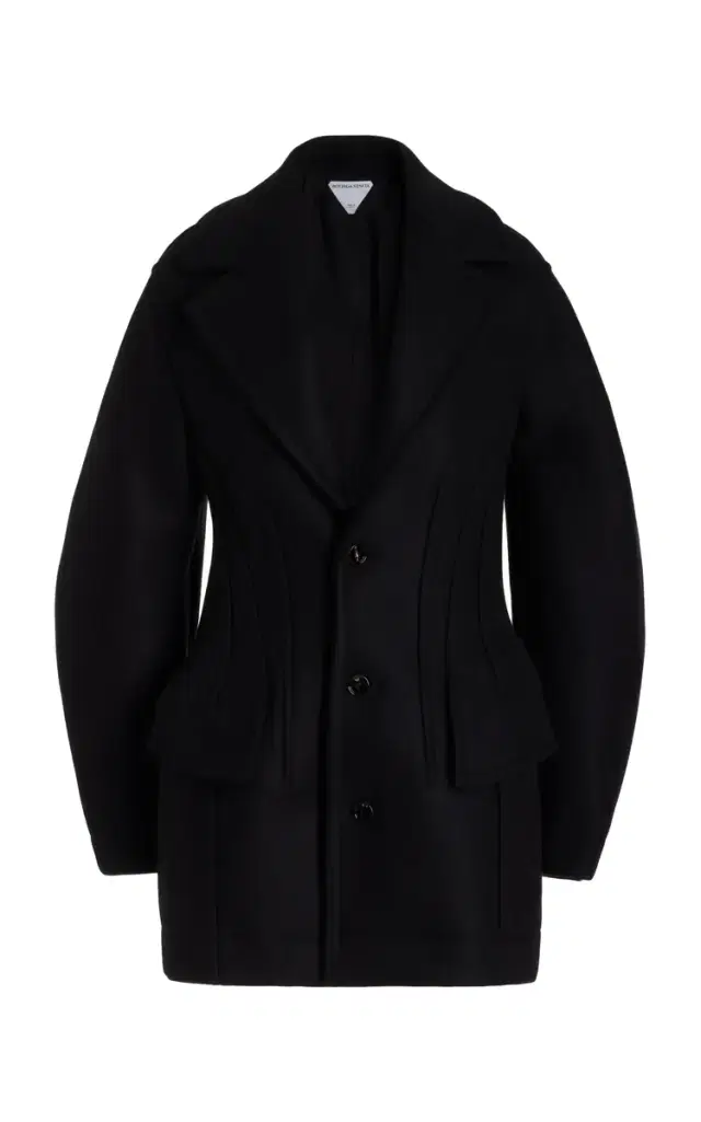 Stretch-Wool Felt Short Coat