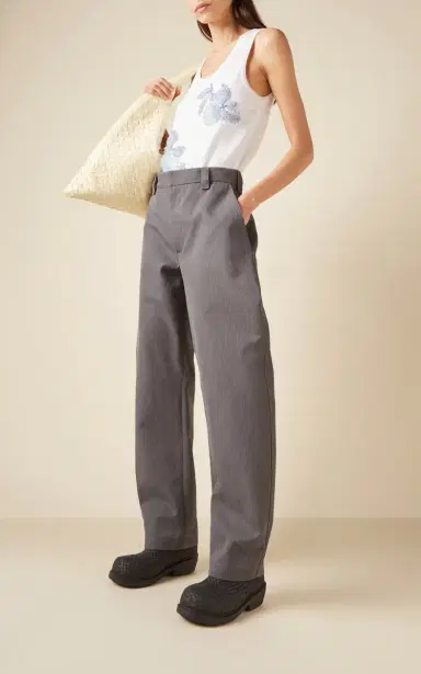Bottega Veneta Wool-Cotton Tapered Trousers | Thumbnail 2 Bottega Veneta Wool-Cotton Tapered Trousers | Thumbnail 2