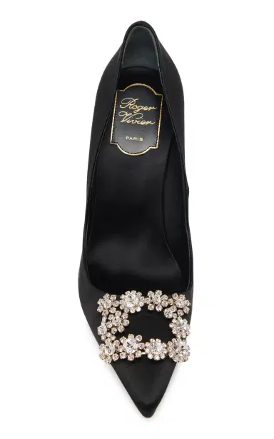 Roger Vivier Flower Embellished Satin Pumps | Thumbnail 2 Roger Vivier Flower Embellished Satin Pumps | Thumbnail 2