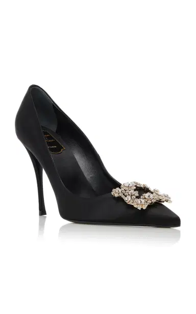 Roger Vivier Flower Embellished Satin Pumps | Thumbnail 4 Roger Vivier Flower Embellished Satin Pumps | Thumbnail 4