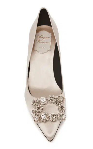 Roger Vivier Flower Embellished Satin Pumps | Thumbnail 3 Roger Vivier Flower Embellished Satin Pumps | Thumbnail 3