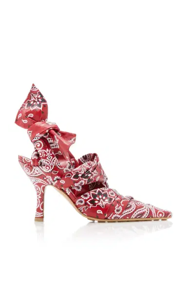 Bottega Veneta Bunnie Bandana Leather Slingback Pumps | Thumbnail 1 Bottega Veneta Bunnie Bandana Leather Slingback Pumps | Thumbnail 1