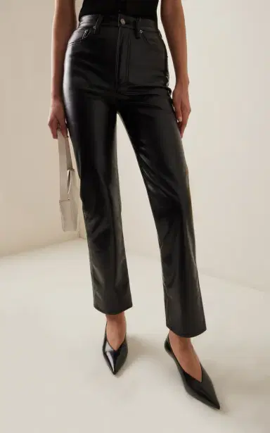 Agolde 90's High-Rise Recycled Leather Straight-Leg Pants - Black | Thumbnail 5 Agolde 90's High-Rise Recycled Leather Straight-Leg Pants - Black | Thumbnail 5