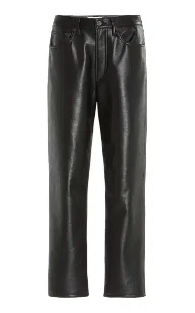 Agolde 90's High-Rise Recycled Leather Straight-Leg Pants - Black | Thumbnail 1 Agolde 90's High-Rise Recycled Leather Straight-Leg Pants - Black | Thumbnail 1
