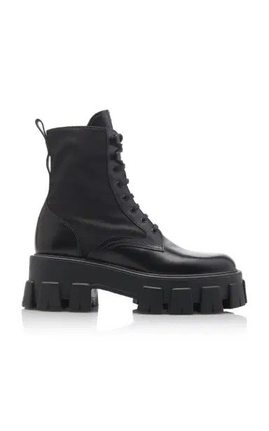 Prada Pouch-Detailed Leather Lace-Up Boots | Thumbnail 3 Prada Pouch-Detailed Leather Lace-Up Boots | Thumbnail 3