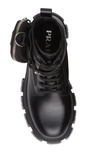Prada Pouch-Detailed Leather Lace-Up Boots | Thumbnail 4 Prada Pouch-Detailed Leather Lace-Up Boots | Thumbnail 4