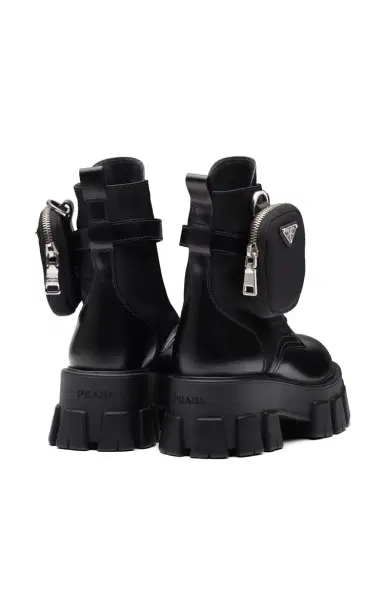 Prada Pouch-Detailed Leather Lace-Up Boots | Thumbnail 5 Prada Pouch-Detailed Leather Lace-Up Boots | Thumbnail 5