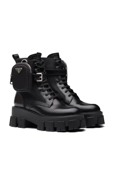 Prada Pouch-Detailed Leather Lace-Up Boots | Thumbnail 6 Prada Pouch-Detailed Leather Lace-Up Boots | Thumbnail 6