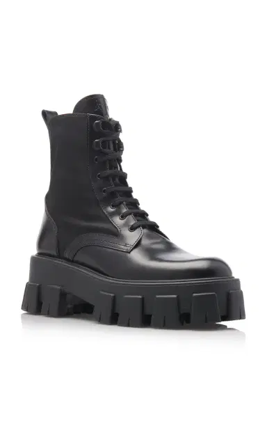 Prada Pouch-Detailed Leather Lace-Up Boots | Thumbnail 9 Prada Pouch-Detailed Leather Lace-Up Boots | Thumbnail 9