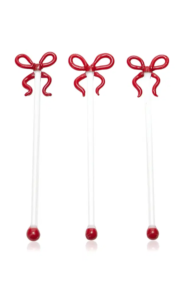 Moda Domus Handmade Glass Bow Cocktail Stirrers