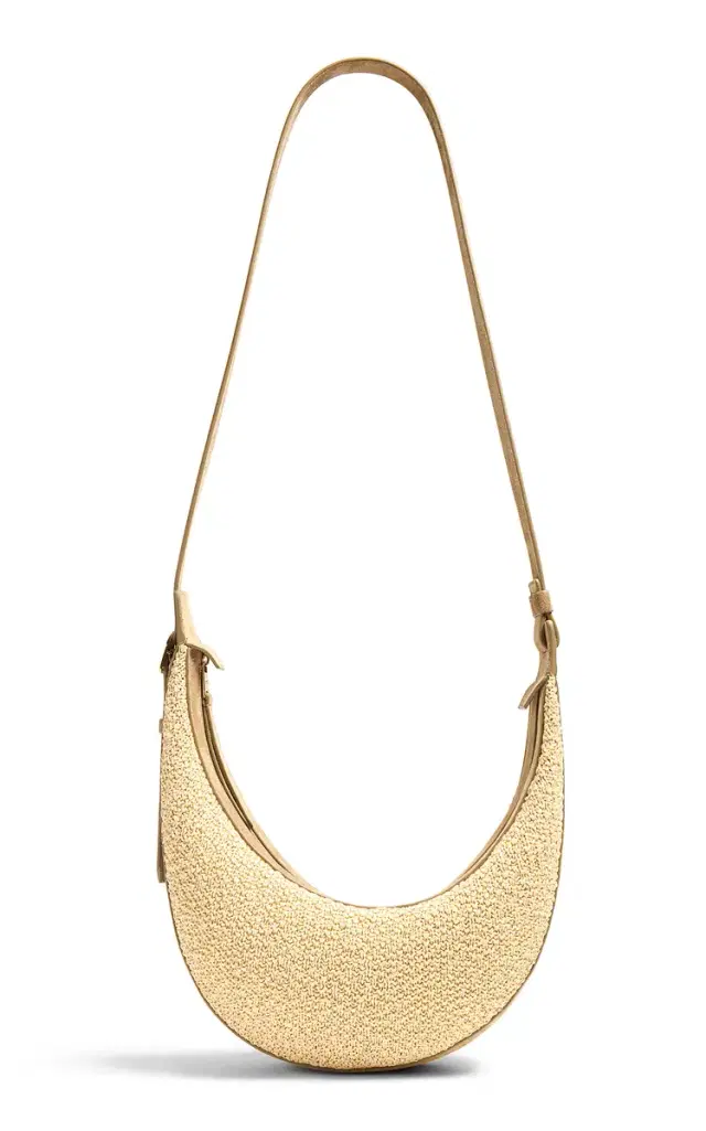 Augustina Small Raffia Crossbody Bag