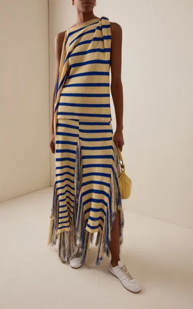 Proenza Schouler Yves Stripe Fringed Cotton Knit Top | Thumbnail 3