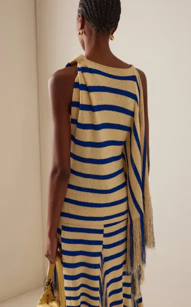 Proenza Schouler Yves Stripe Fringed Cotton Knit Top | Thumbnail 4