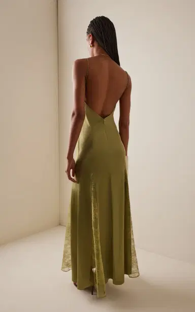 Staud Exclusive Trinity Lace-Inset Silk Maxi Slip Dress | Thumbnail 4 Staud Exclusive Trinity Lace-Inset Silk Maxi Slip Dress | Thumbnail 4
